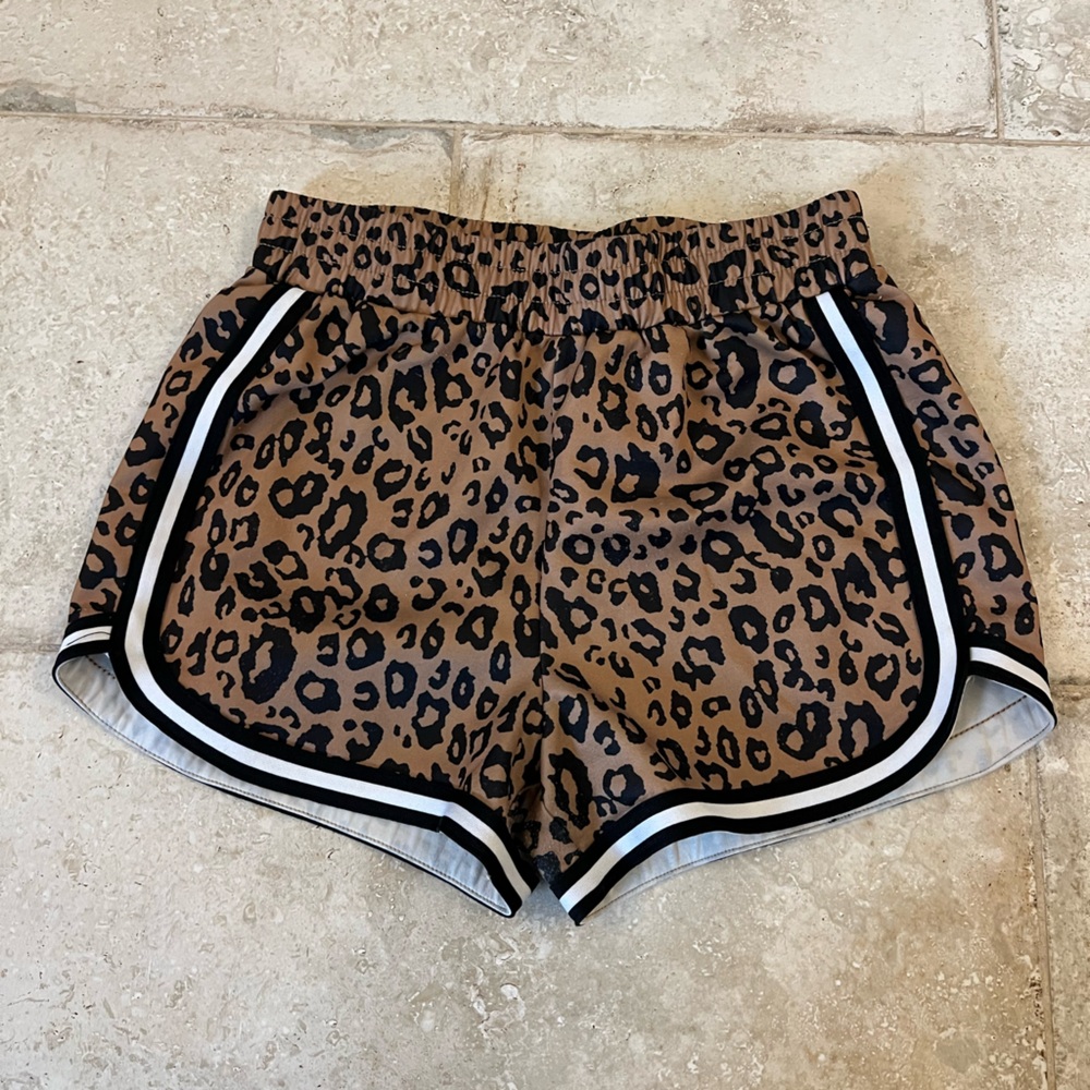 Leopard Print Athletic Shorts 🐆 Brown + Black | Size S
